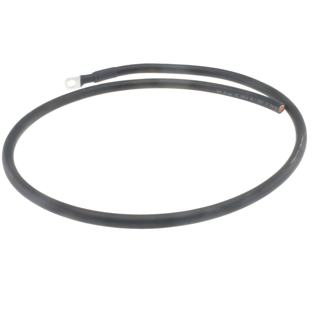 BBAtechniek - 25mm2 accu kabel flexibel zwart 1x M8 (1.0m)