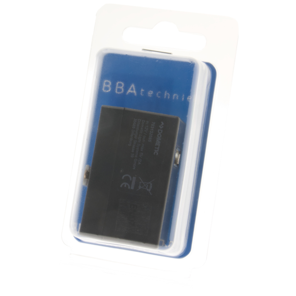 BBAtechniek - USB A-1x 5V 2A Dometic rail zwart (1x)