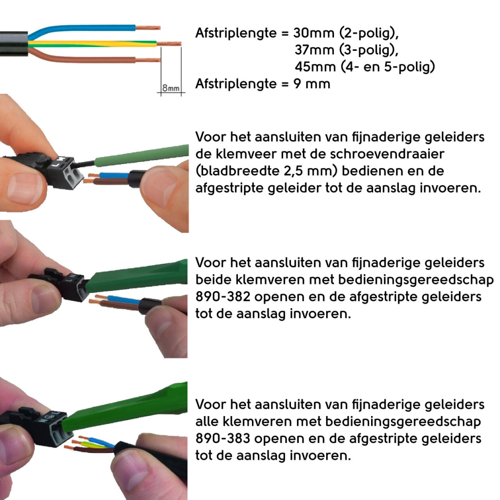 BBAtechniek - Wago Winsta mini connector female 3-polig (5x)