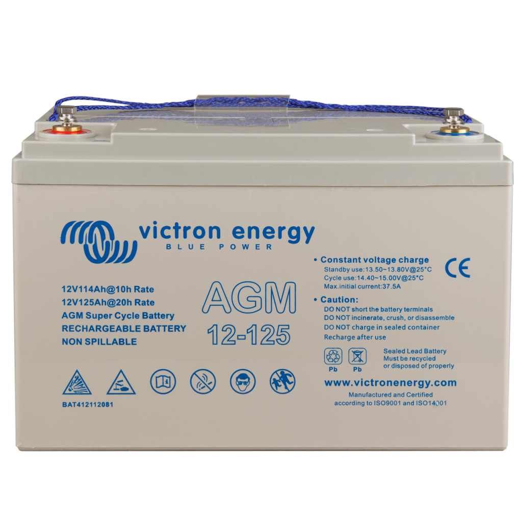 BBAtechniek - 12V 125Ah Victron AGM Super cycle accu M8 (1x)