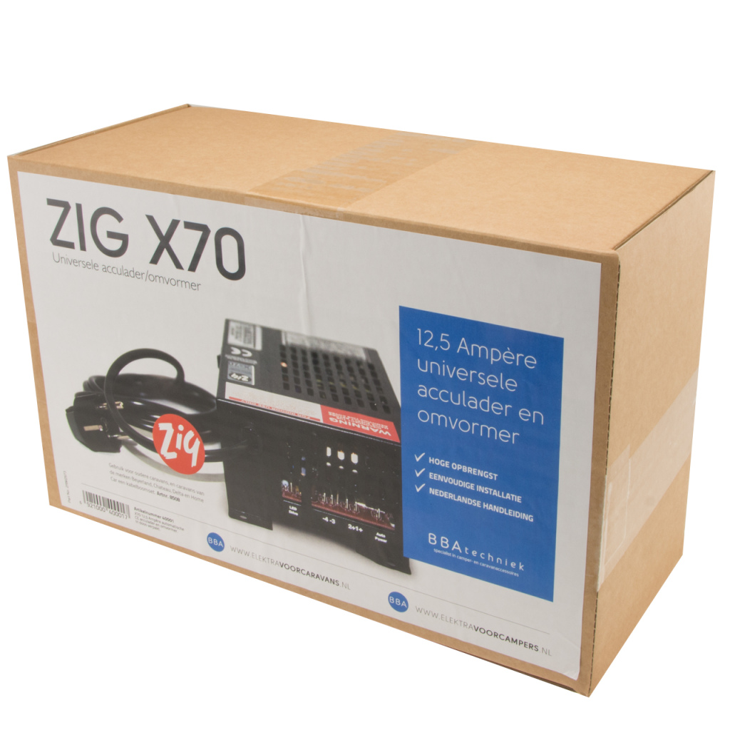 BBAtechniek - ZIG X70 12.5A automatische acculader/omvormer (1x)