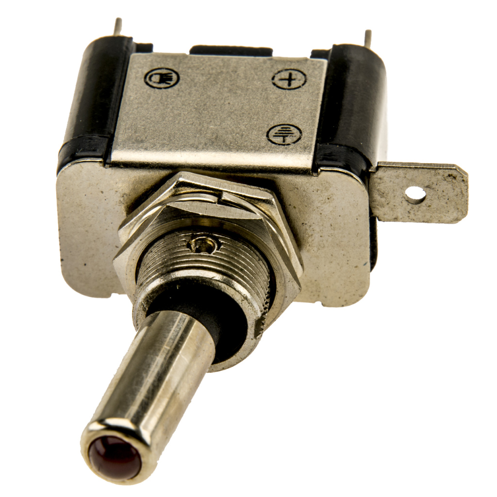 BBAtechniek - 12V 25A 2-polig On-Off tuimelschakelaar rood (1x)