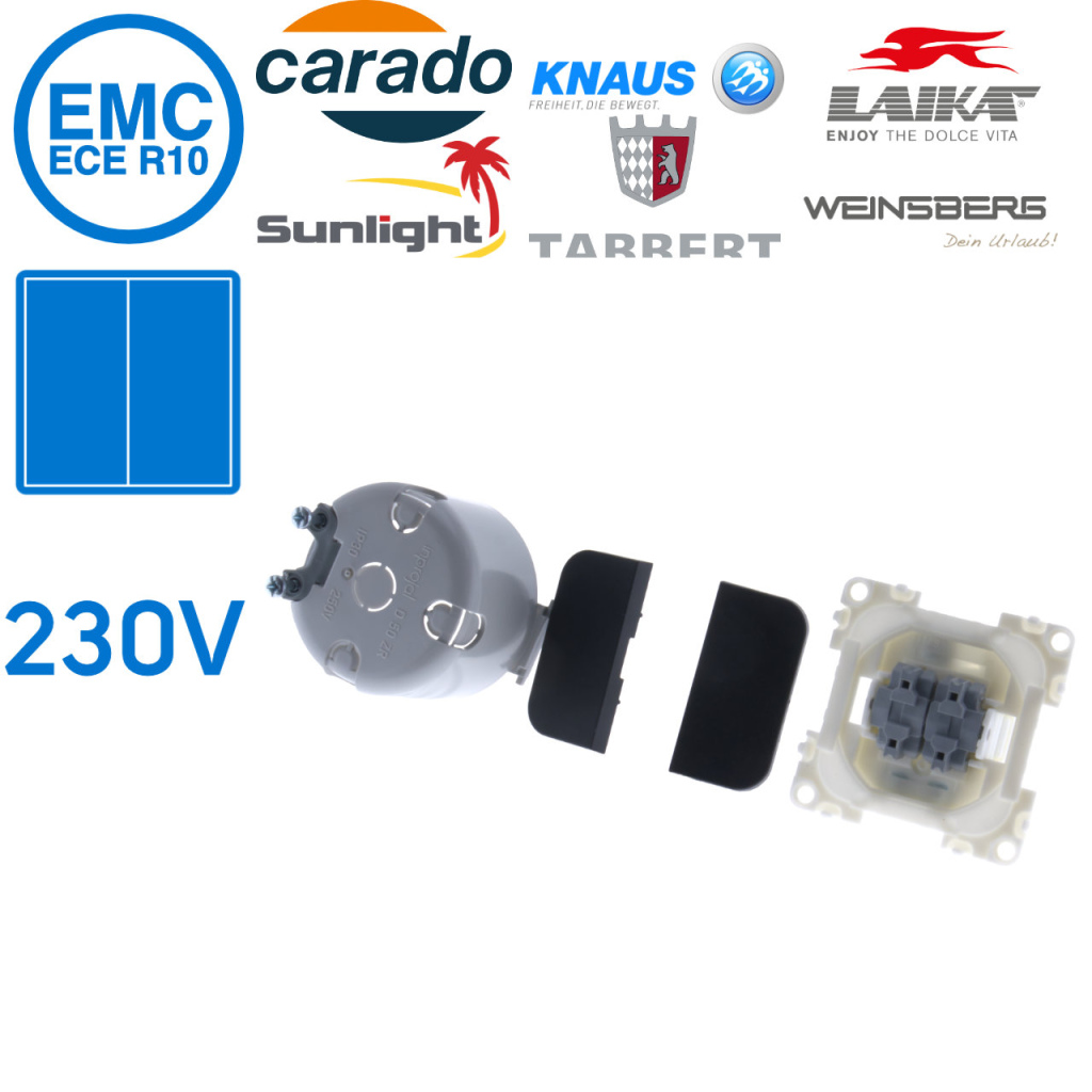 BBAtechniek - S 30.000 wip-serieschakelaar 230V zwart (1x)