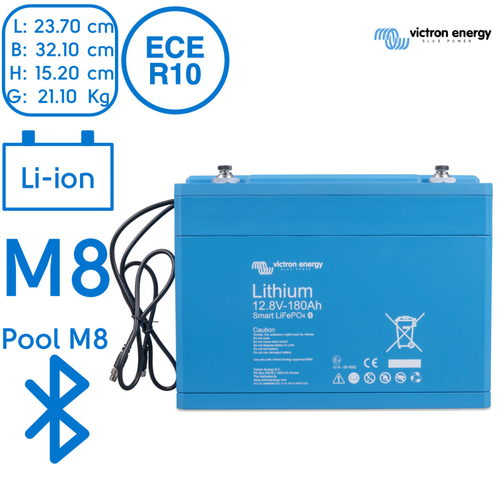 BBAtechniek - Victron lithium accu 12.8V 180Ah Smart  (1x)