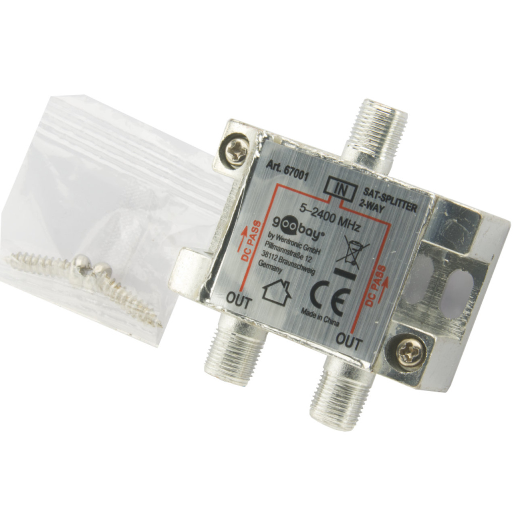 BBAtechniek - Splitter / verdeler Sat-DC 2-weg (1x)