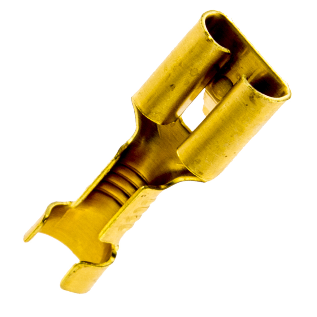 BBAtechniek - Vlakstekerhuls messing 6.3, 1.5 -2.5mm² (100x)