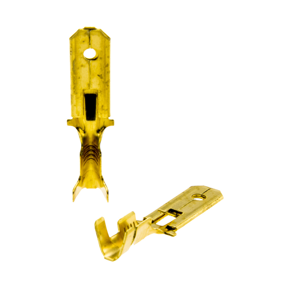 BBAtechniek - Vlaksteker messing 6.3, 1.5-2.5mm² (100x)