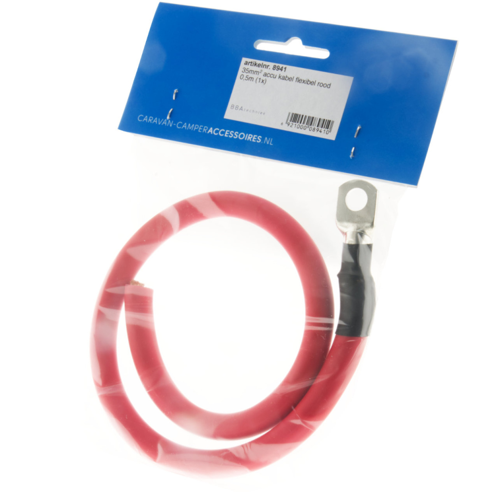 BBAtechniek - 35mm2 accu kabel flexibel rood M8 (0.5m)