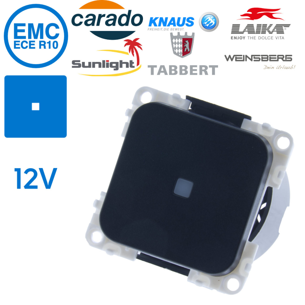 BBAtechniek - S 30.000 controleschakelaar 12V zwart (1x)