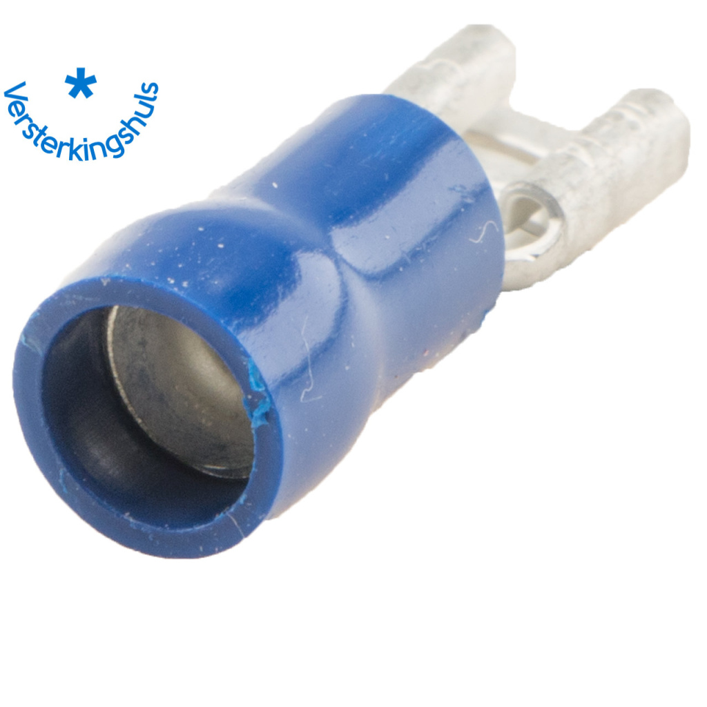 BBAtechniek - Vlakstekerhuls 4.8x0.5mm* blauw (100x)