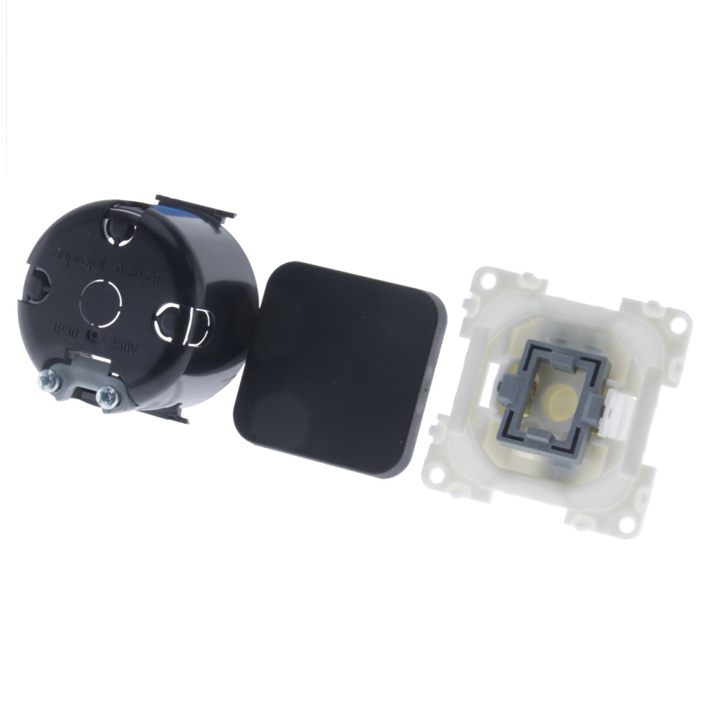 BBAtechniek - S 30.000 wipschakelaar aan/uit 230V zwart (1x)