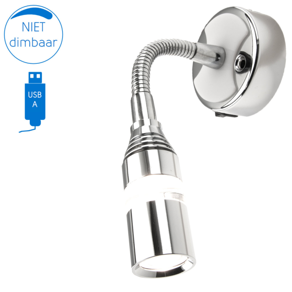 BBAtechniek - Florence flex LED lamp 12V 1W 3000K 42lm USB (1x)