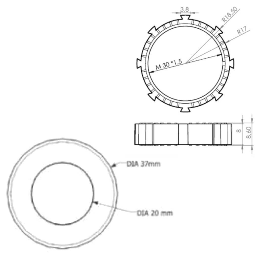 BBAtechniek - 6-50DCV 16A contactdoos vlak met schroefring (1x)