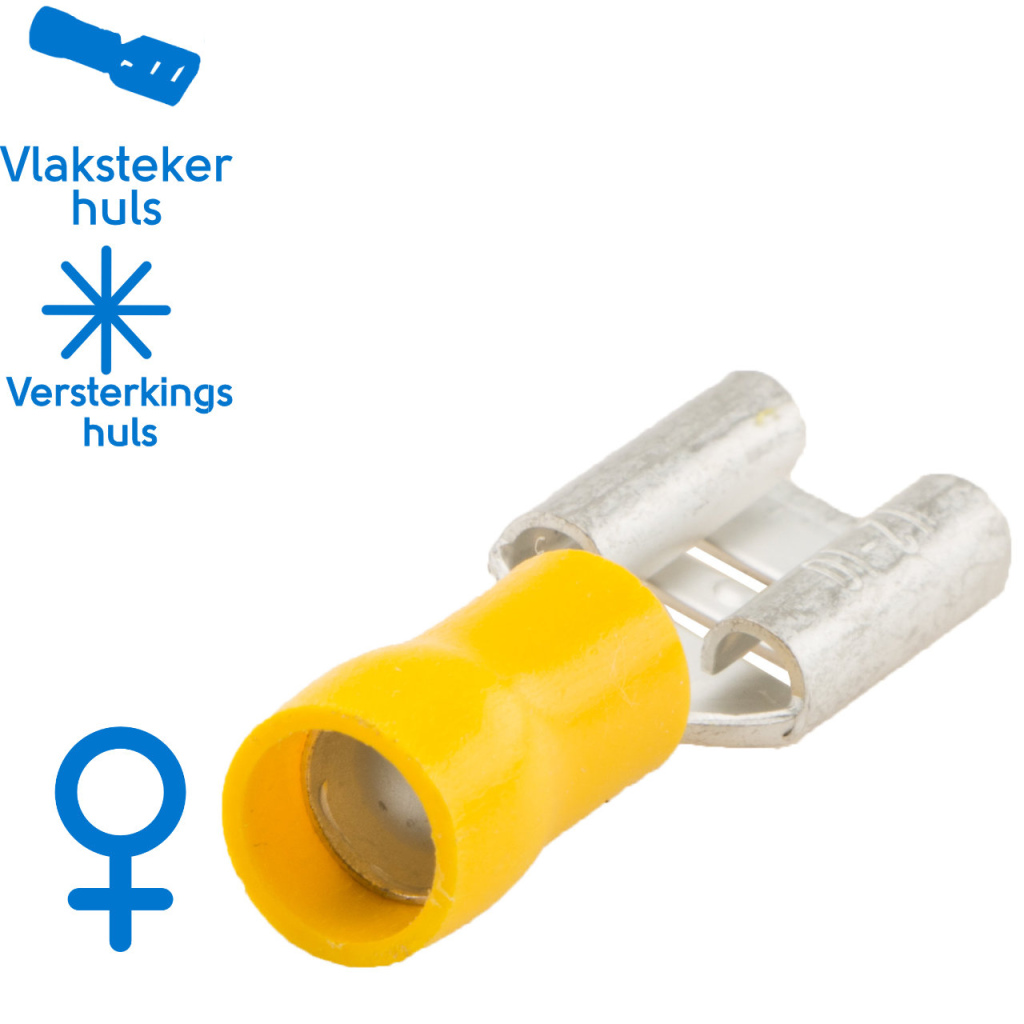 BBAtechniek - Vlakstekerhuls 9.4x1.2mm* geel (50x)