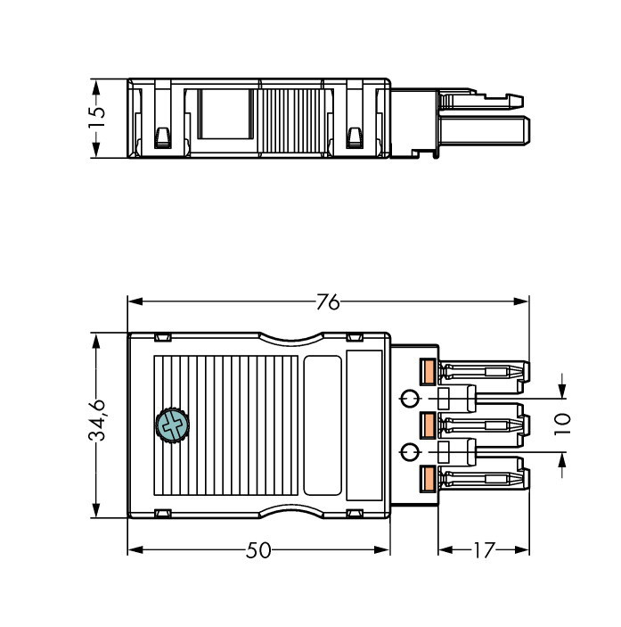 BBAtechniek - Wago Winsta Midi connector female wit (1x)