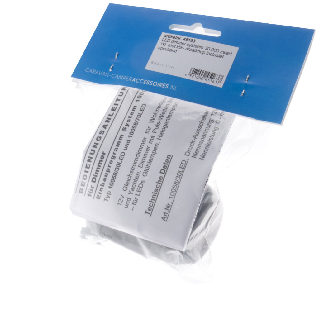 BBAtechniek - S 30.000 12V LED dimmer klik/draaiknop zwart (1x)