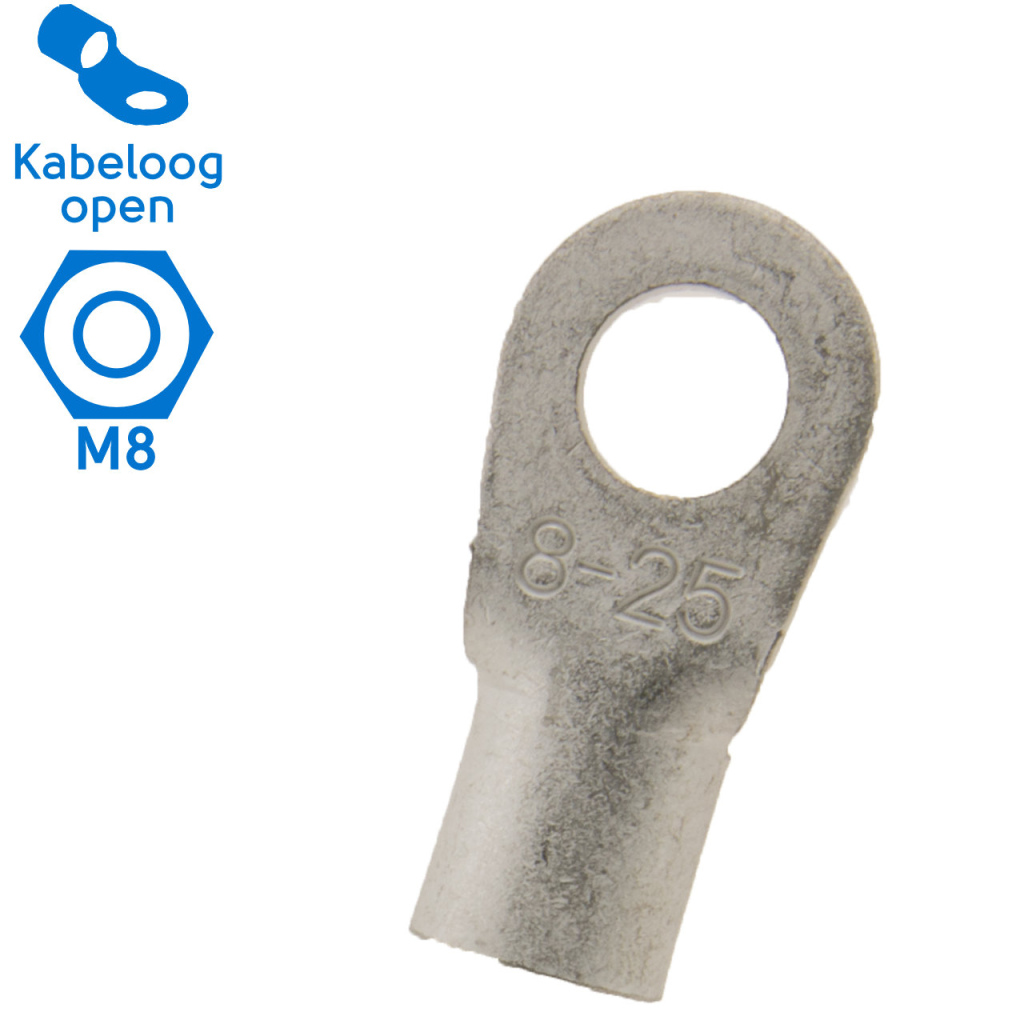 BBAtechniek - 25mm² M8 open kabeloog (25x)