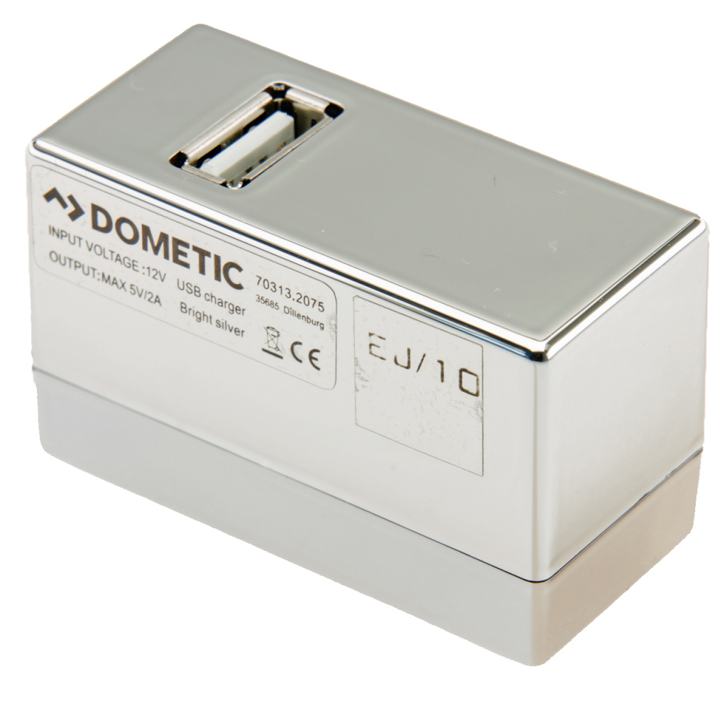 BBAtechniek - USB A-1x 5V 2A Dometic rail chroom (1x)