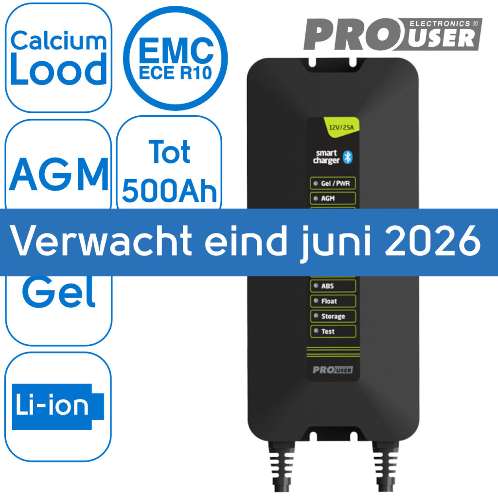 BBAtechniek - 12V 25Ah Pro-User intelligente acculader IBC25 1x)