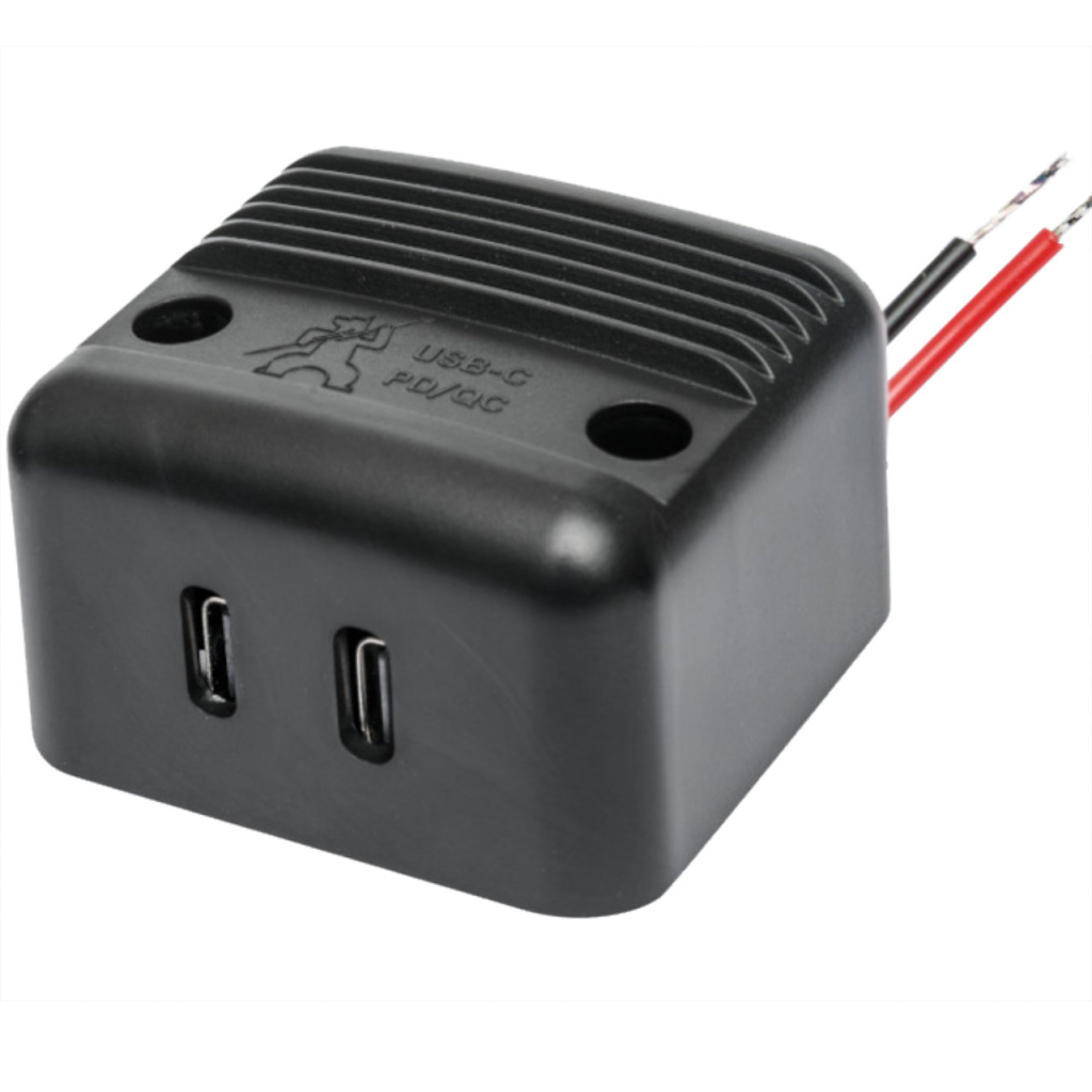 BBAtechniek - USB/C 2x PD QC opbouw zwart (1x)