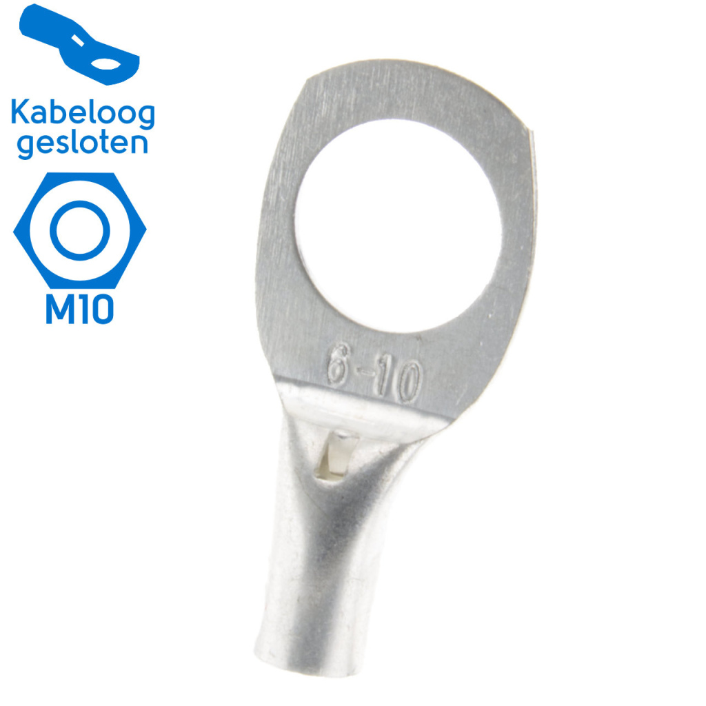 BBAtechniek - 6mm2 M10 gesloten kabeloog (25x)