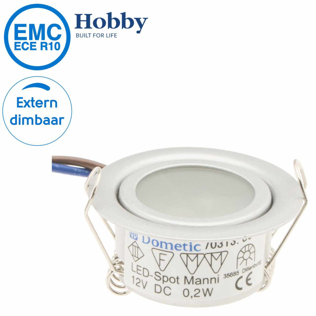 BBAtechniek - Dometic LED inbouwspot Manni 12V 0.2W (1x)