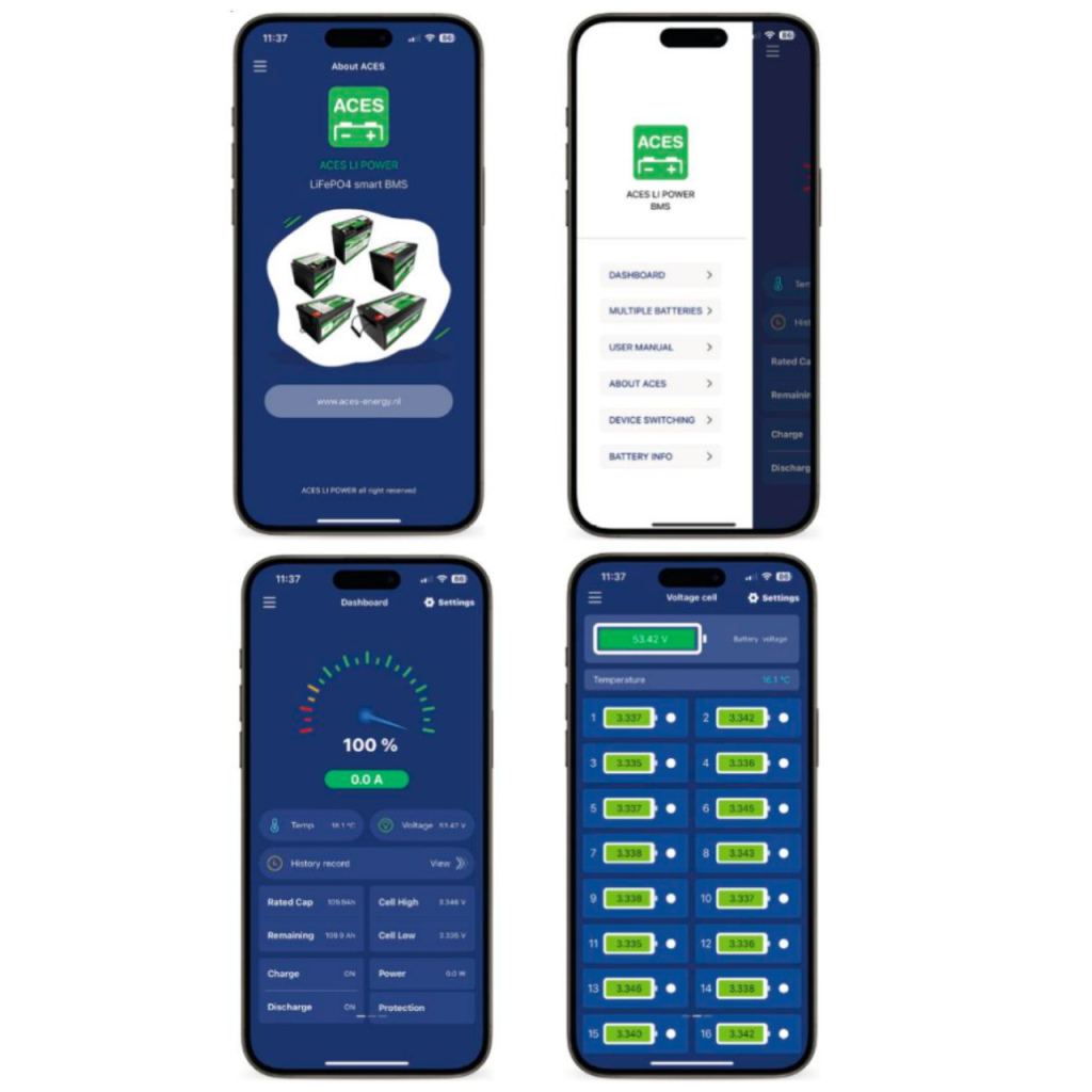 BBAtechniek - 12V 460Ah Aces Lithium accu + lader 30A (1x)