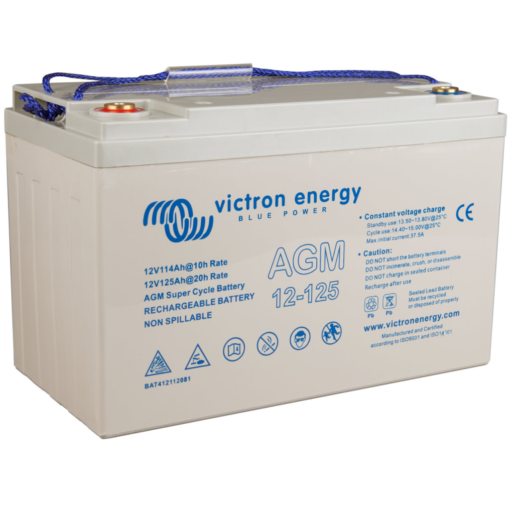 BBAtechniek - 12V 125Ah Victron AGM Super cycle accu M8 (1x)