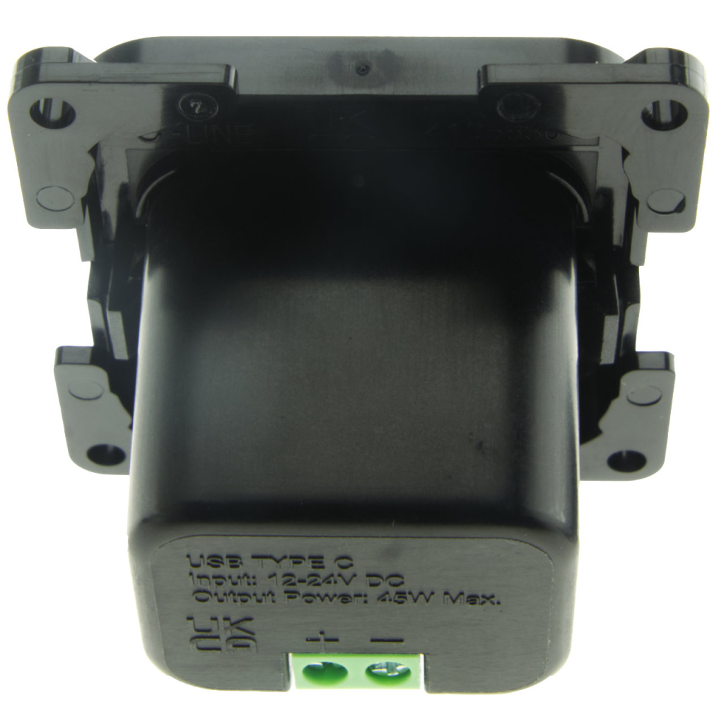 BBAtechniek - C-Line 2x USB-C laadcontactdoos zwart (1x)