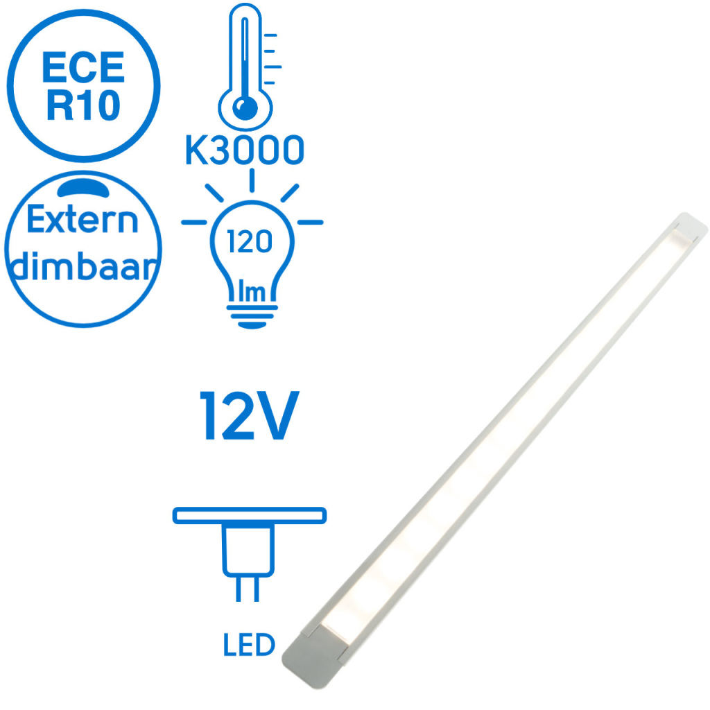 BBAtechniek - Aosta alu LEDstrip 360mm 12V 4.4W 3000K 120lm (1x)