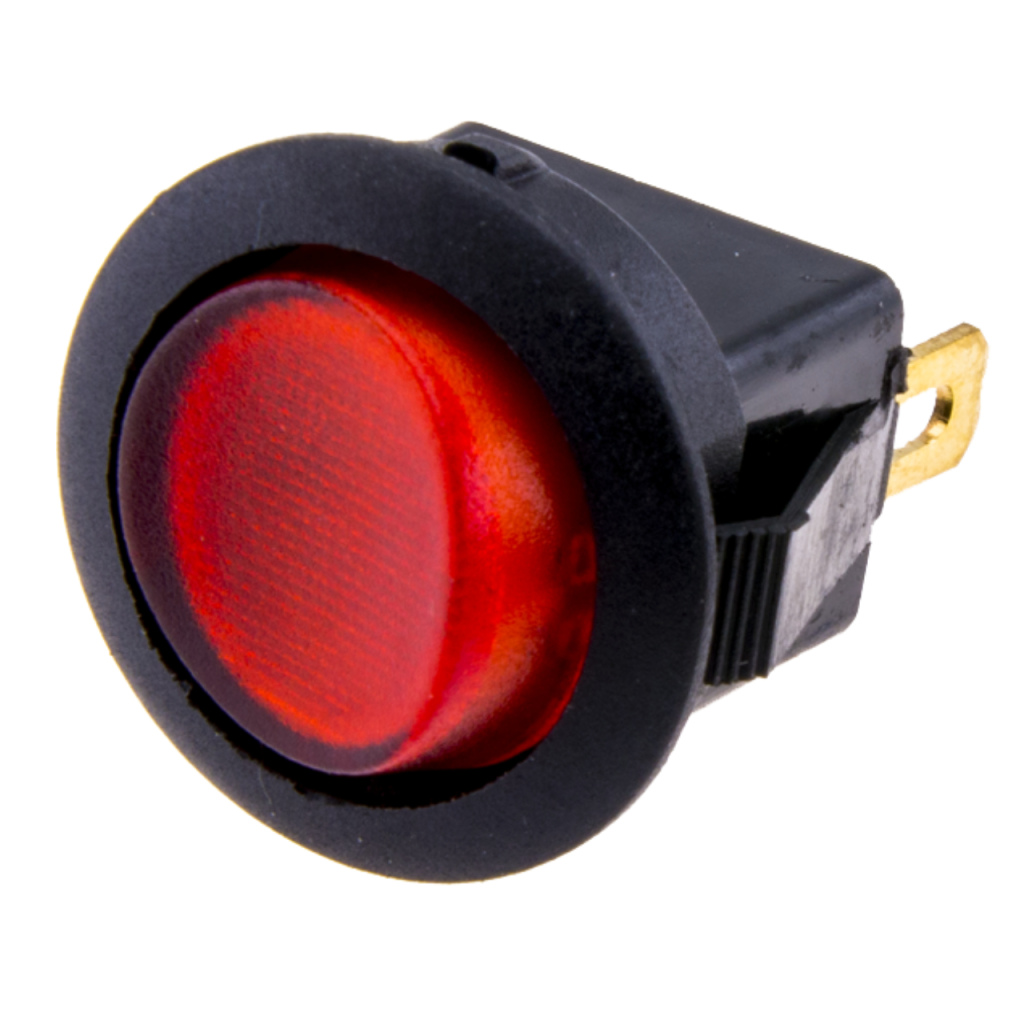 BBAtechniek - 12V 16A 3-polig On-Off schakelaar mini rood (10x)