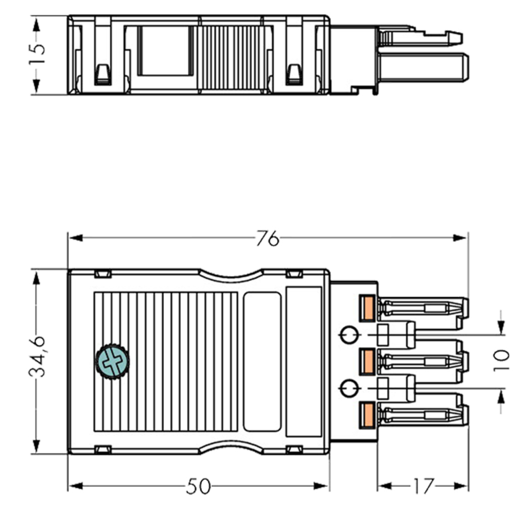 BBAtechniek - Wago Winsta Midi connector female zwart (1x)